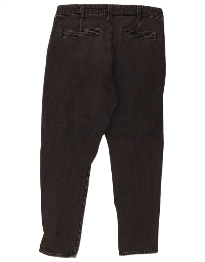 Zara Herre Cropped Slim Jeans EU 40 Medium W31 L27 Sort Bomuld