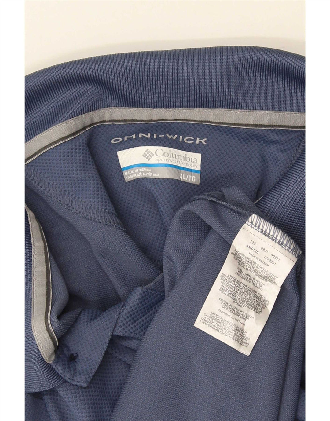 Columbia Herre Omni-Wick Polo Shirt XL Navy Blue Polyester