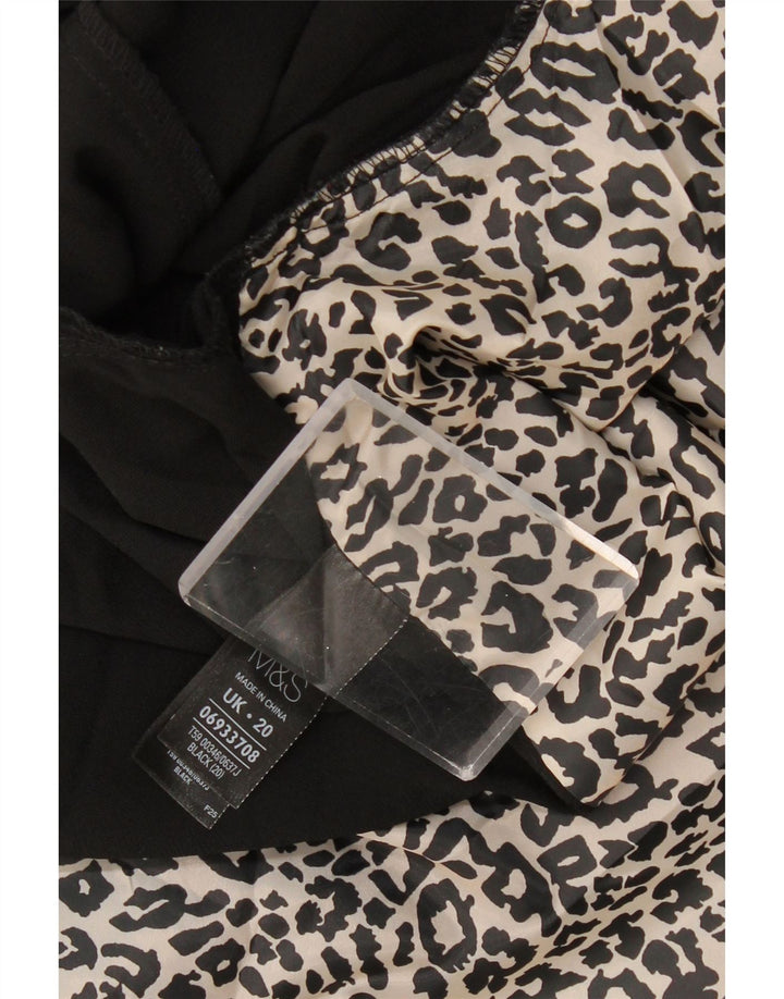 MARKS & SPENCER Dame 3/4 ærmet åben blazerjakke UK 20 2XL Sort