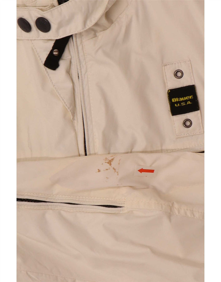 Blauer Womens Bomber Jacket UK 10 Small White Nylon