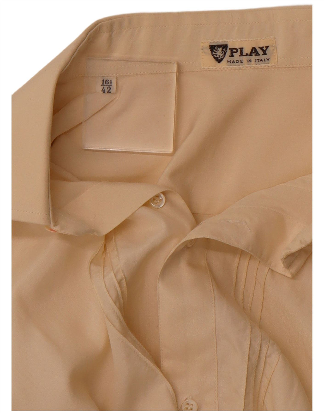 PLAY Herre formel skjorte str. 42 16 1/2 Large Beige Silke