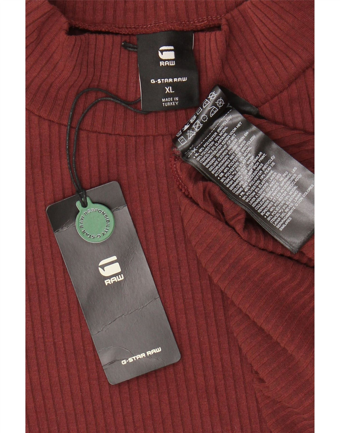 G-Star Dame Maxi Langærmet Jumper Kjole UK 18 XL Burgundy Polyester