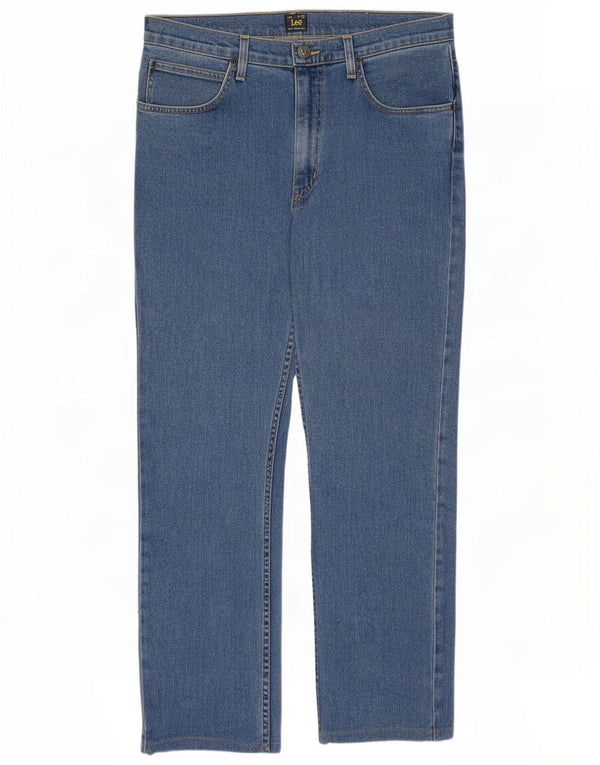 Lee Mens Brooklyn Straight Jeans W34 L30 Blå Bomuld