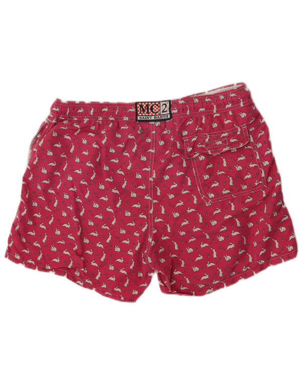 MC2 SAINT BARTH Grafiske badeshorts til mænd XL Pink Animal Print Beach
