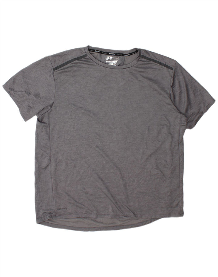 RUSSELL ATHLETIC Herre Dri-Power T-Shirt Top XL Grå Polyester
