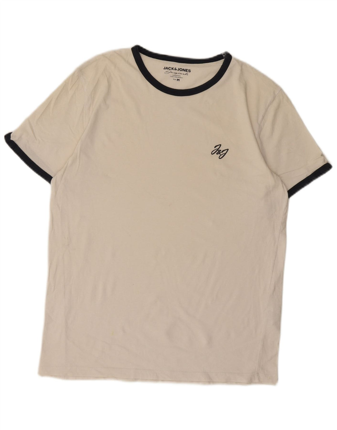 Jack & Jones Herre T-Shirt Top Medium Hvid Bomuld