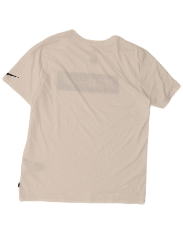 Nike Herre Athletic Cut Grafisk T-Shirt Top Medium White Polyester