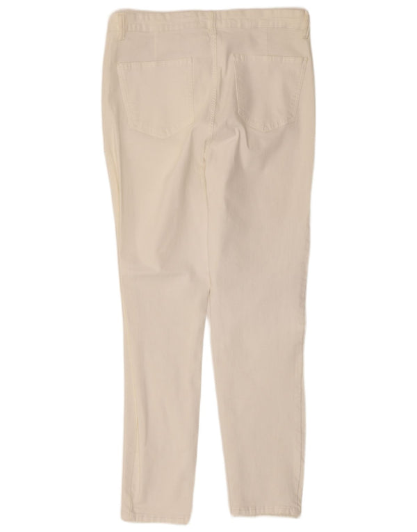 Zara Dame Slim Casual Bukser EU 46 2XL W36 L28 Hvid Bomuld