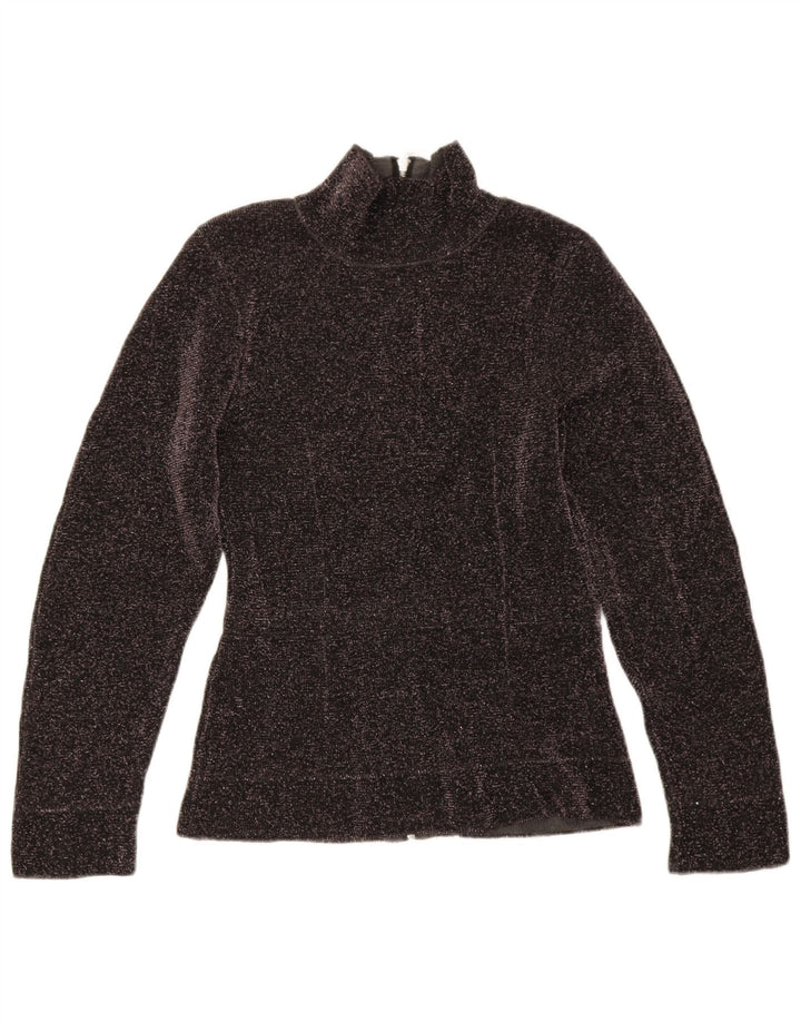 Zara Dame Turtle Neck Jumper Sweater UK 12 Medium Sort Flecked Viscose
