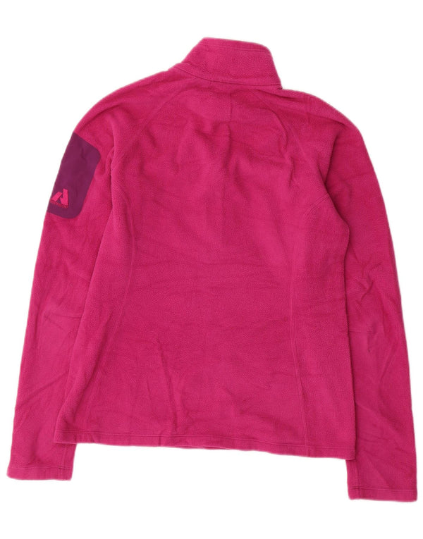 EDDIE BAUER Dame Polartec Zip Neck Fleece Jumper UK 10 Small Pink