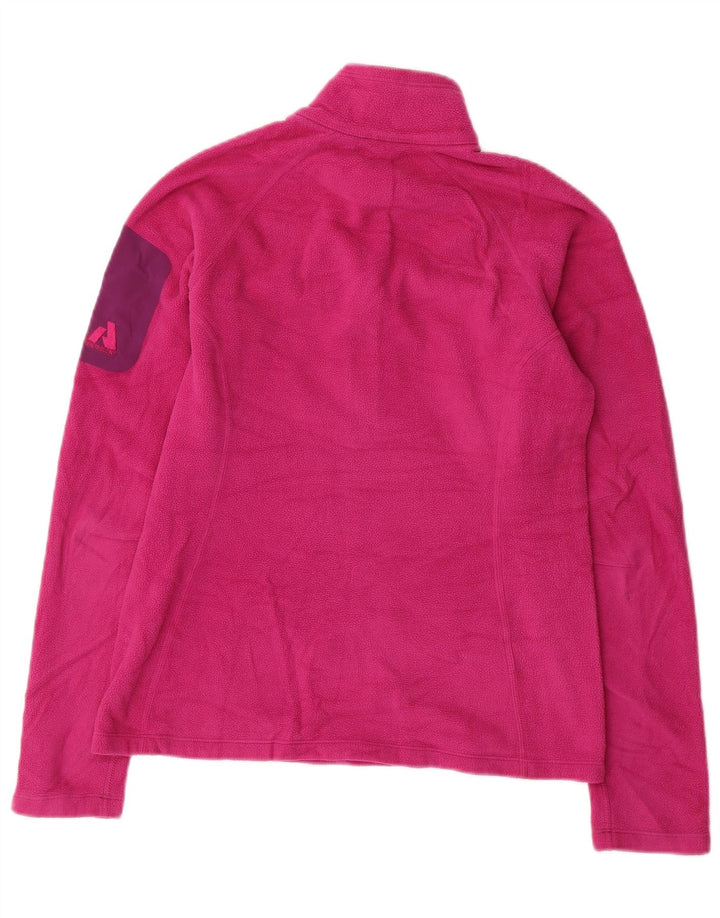 EDDIE BAUER Dame Polartec Zip Neck Fleece Jumper UK 10 Small Pink