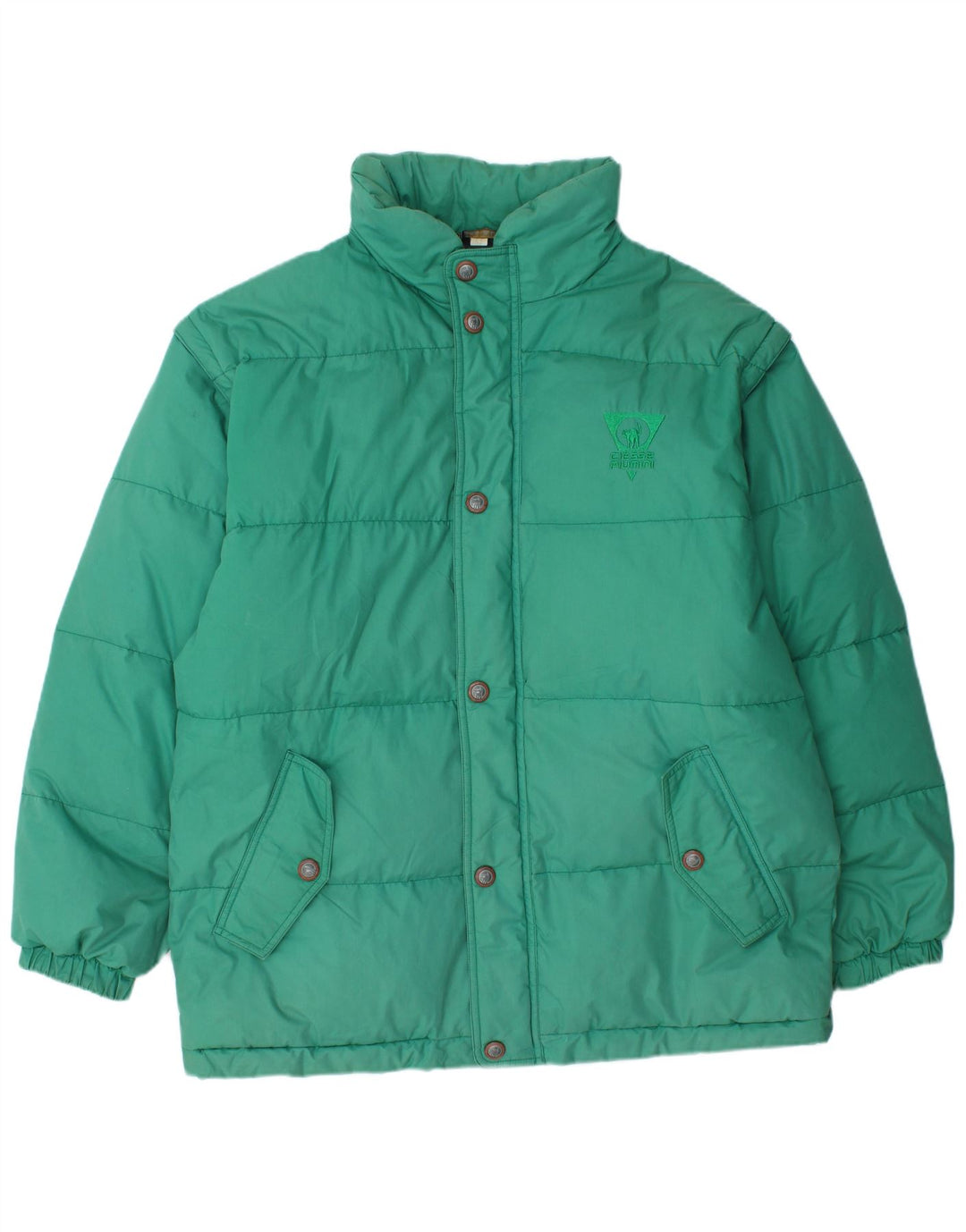 Ciesse Piumini Herre Hætte Vatteret Jakke IT 52 Stor Grøn Polyester Moderne