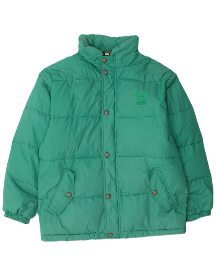 Ciesse Piumini Herre Hætte Vatteret Jakke IT 52 Stor Grøn Polyester Moderne