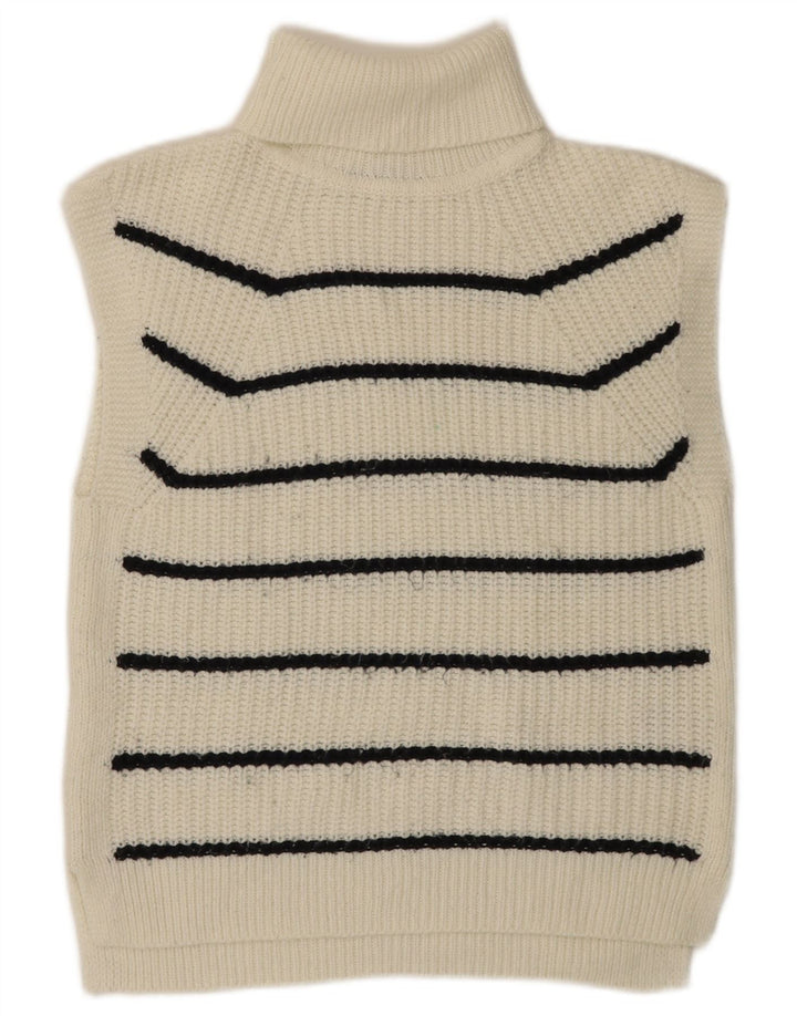 Marks & Spencer Dame Oversized Vest Tank Top UK 10 Small White Striped