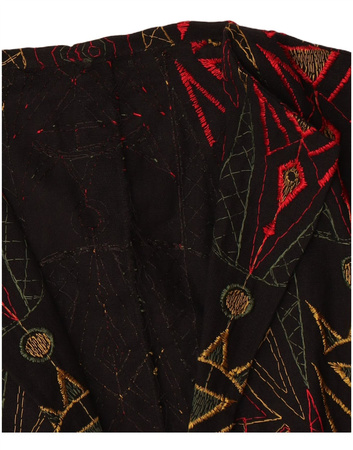 Vintage damevest UK 12 Medium Black Geometric