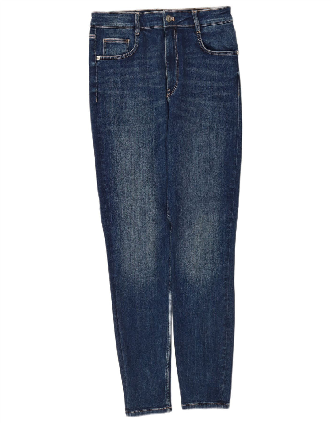 Zara Dame Slim Jeans EU 40 Medium W30 L28 Blå Bomuld