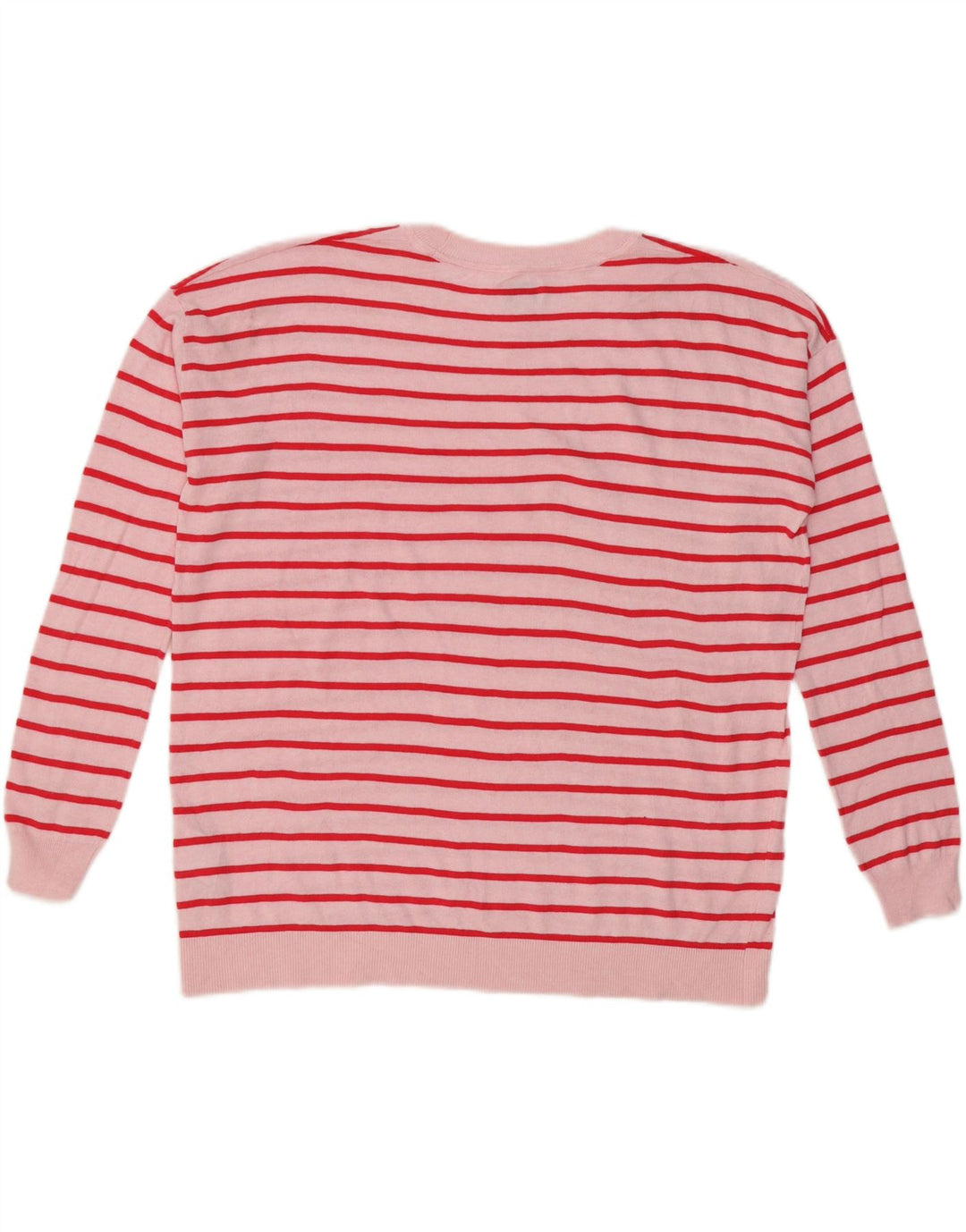 J. CREW Womens Oversized Crew Neck Jumper Sweater UK 10 Small Pink Striped Vintage J. Crew and Second-Hand J. Crew from Messina Hembry 