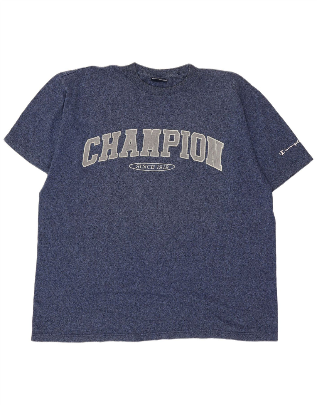 Champion Herre grafisk T-shirt Top XL Marineblå Flecked Bomuld