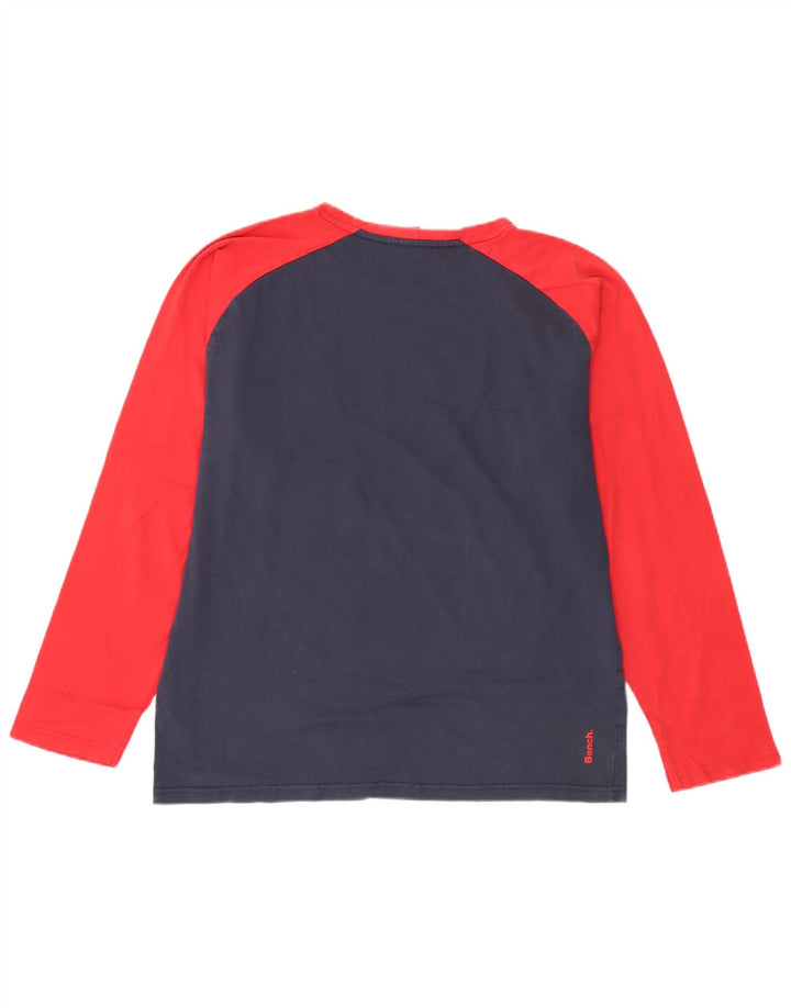 Bænk Herre grafisk top Langærmet XL Marineblå Colourblock Bomuld