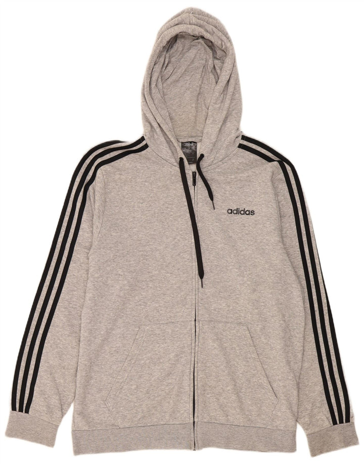 Adidas Hættetrøje med lynlås til mænd Stor Grå Bomuld