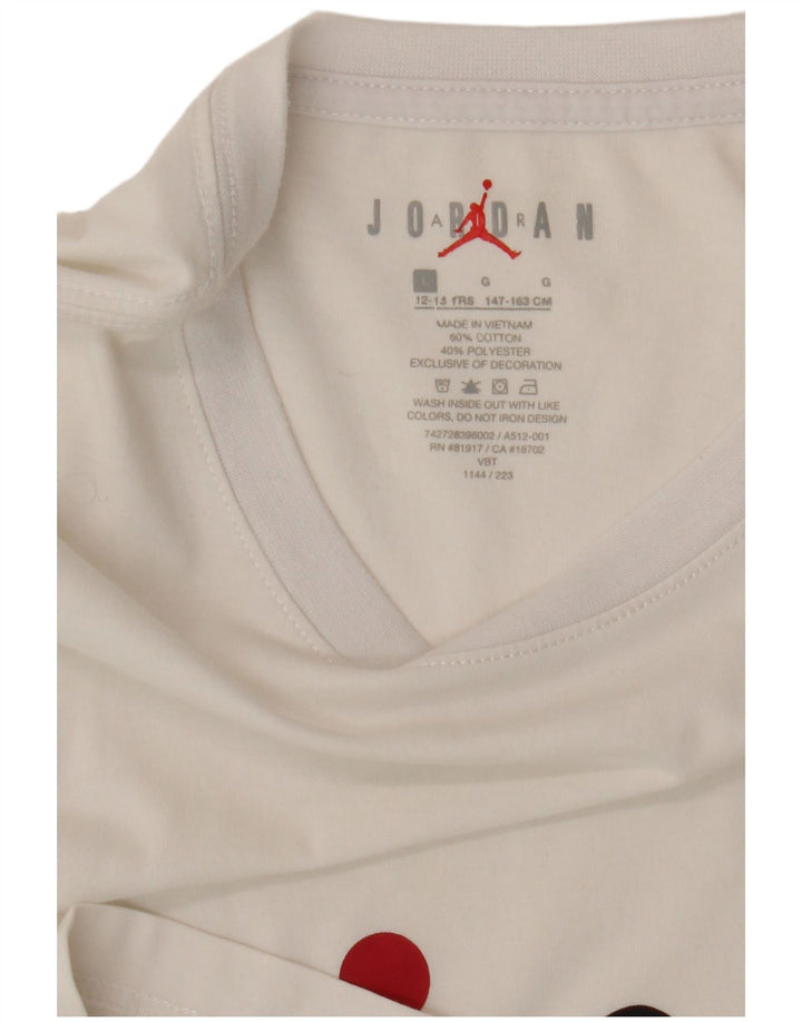 Jordan Boys Grafisk T-Shirt Top 12-13 År Hvid Bomuld