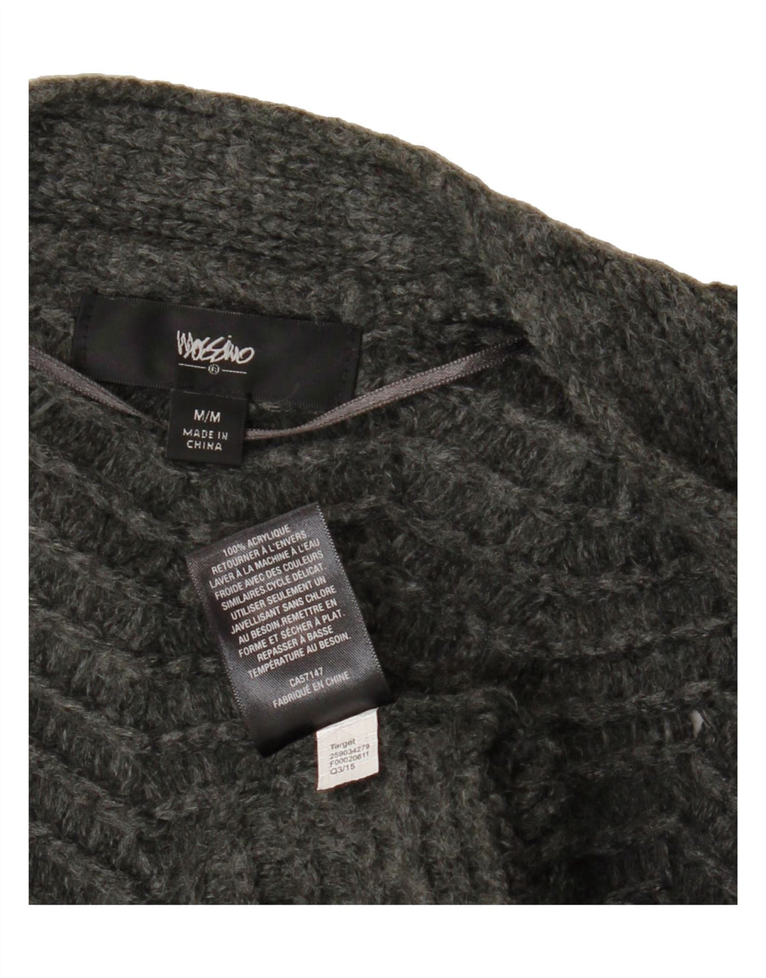 MOSSIMO Womens Open Cardigan Sweater UK 14 Medium Grey Acrylic Vintage Mossimo and Second-Hand Mossimo from Messina Hembry 