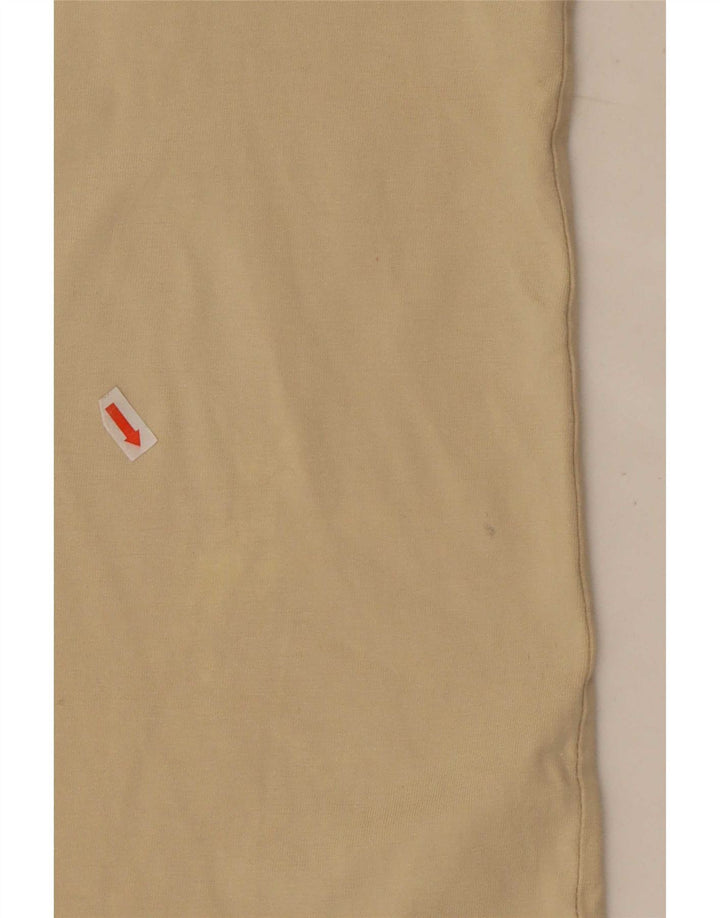 Vintage Herre Kortærmet Militær Pullover Shirt Stor Beige