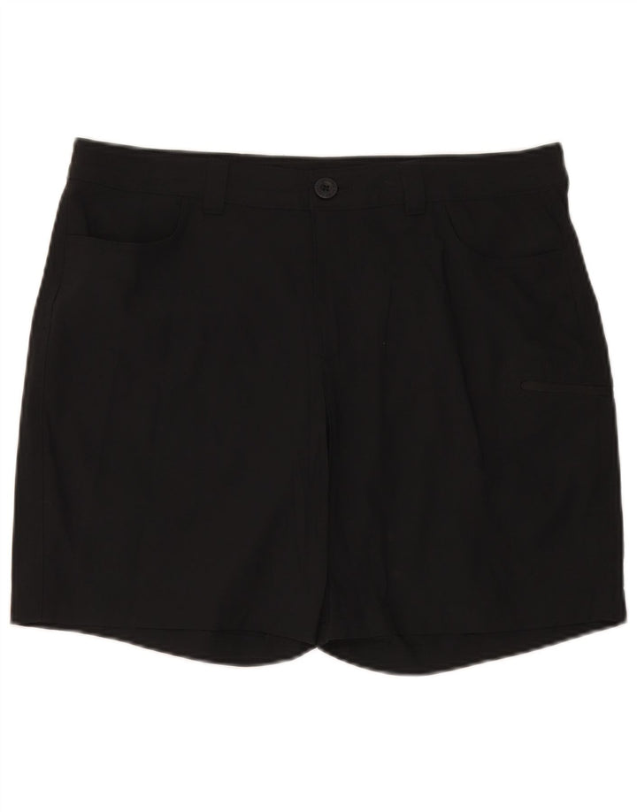 Eddie Bauer kvinders højtaljede cargo shorts US 14 XL W36 sort nylon