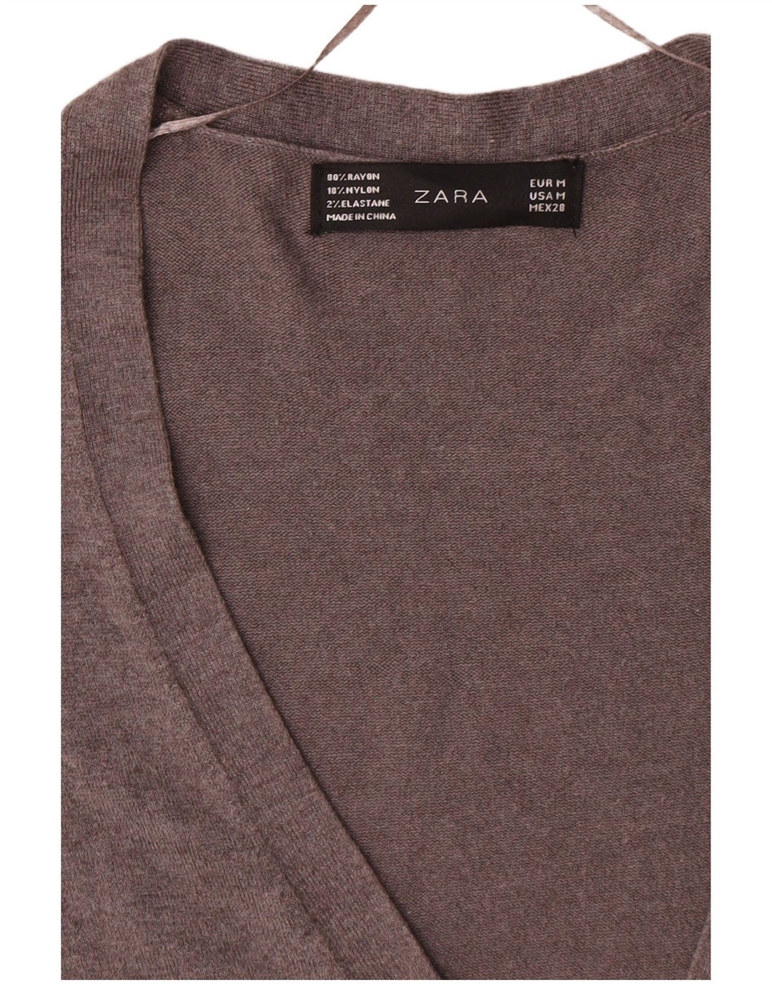 Zara Dame Cardigan Sweater UK 12 Medium Grey Rayon
