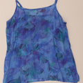 VINTAGE Womens Abstract Pattern See Through Cami Top UK 12 Medium Blue Vintage Vintage and Second-Hand Vintage from Messina Hembry 