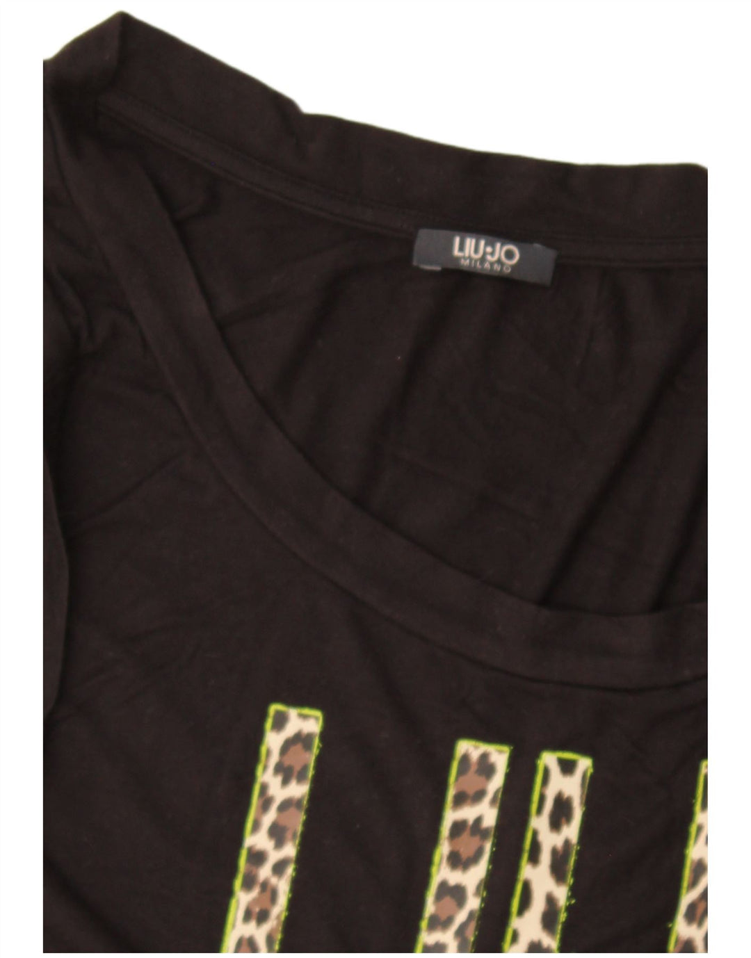 Liu Jo Kvinder Grafisk Vest Top UK 12 Medium Sort