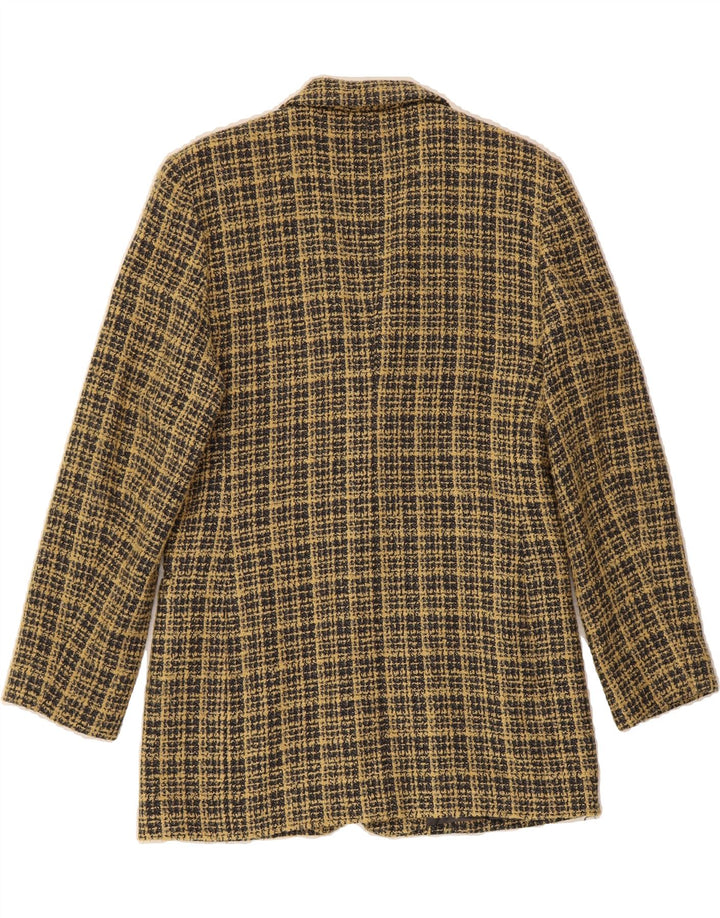 OLSEN Womens 3 Button Blazer Jacket UK 12 Medium  Beige Check Wool Vintage Olsen and Second-Hand Olsen from Messina Hembry 