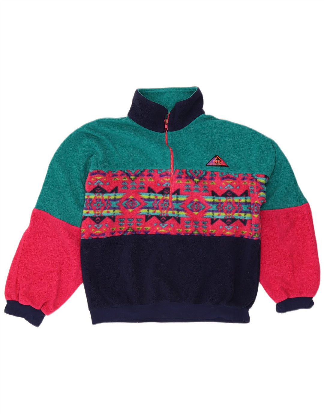 Aesse Herre Polartec Fleece Jumper med lynlås Medium Flerfarvet Geometrisk