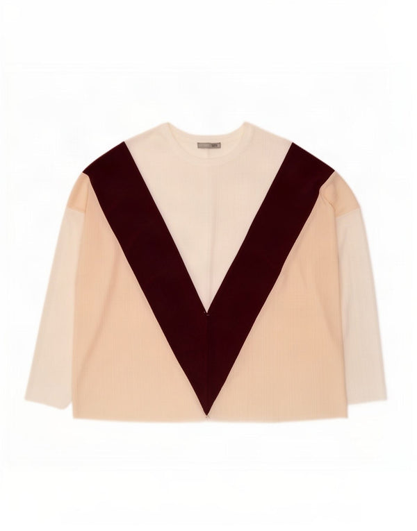 Zara Dame Oversized Top 3/4 ærmer UK 14 Medium Flerfarvet Colourblock