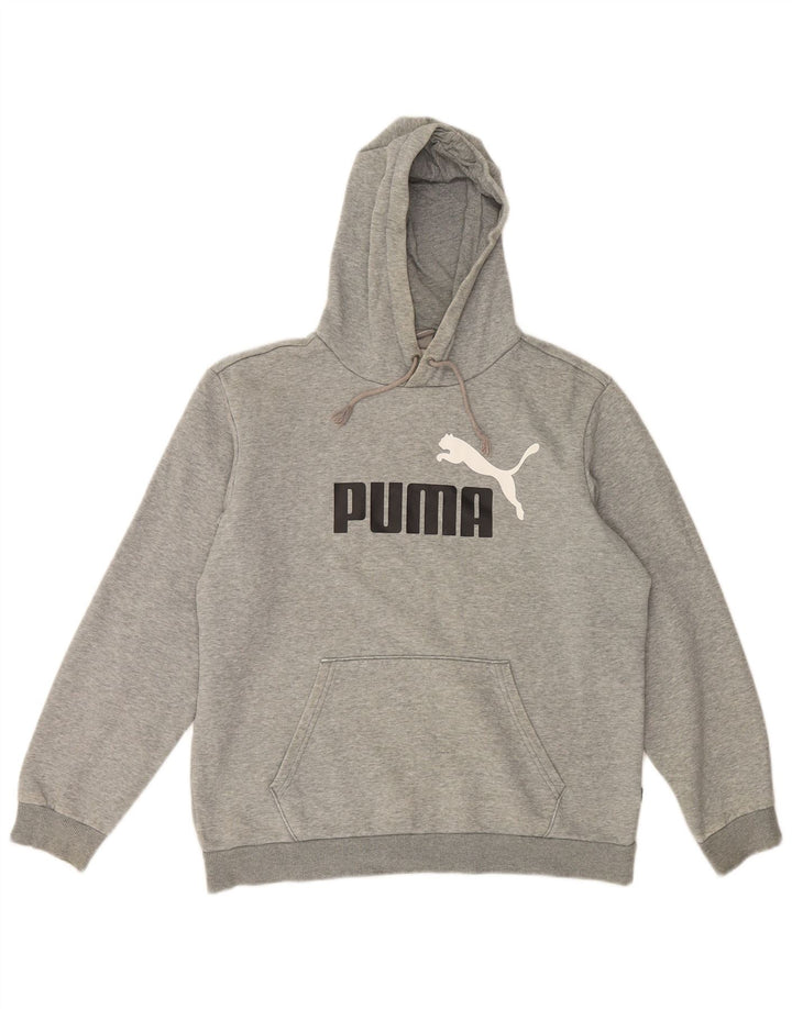 Puma Grafisk hættetrøje til mænd mellemgrå bomuld