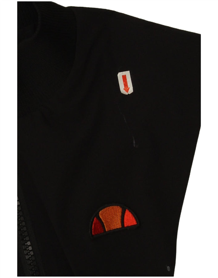 Ellesse Womens Crop træningsdragt topjakke UK 10 Small Black Colourblock