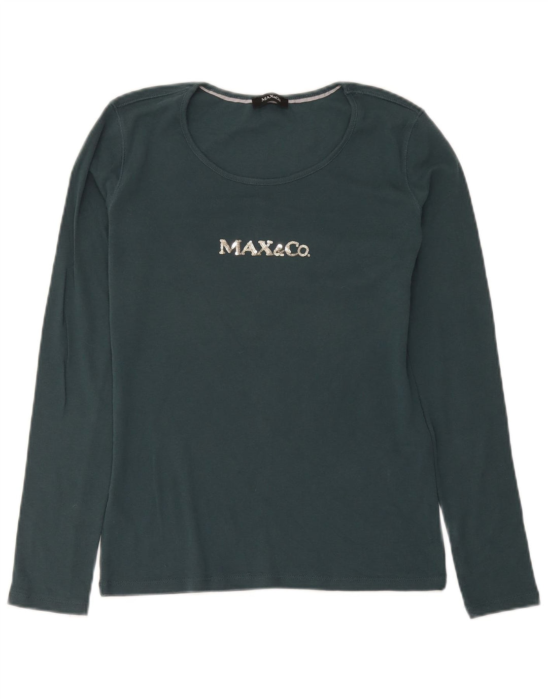Max & Co. Dame grafisk top Langærmet UK 12 Medium Grøn Bomuld