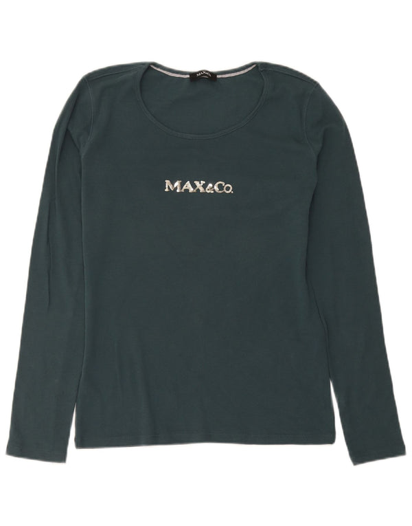Max & Co. Dame grafisk top Langærmet UK 12 Medium Grøn Bomuld