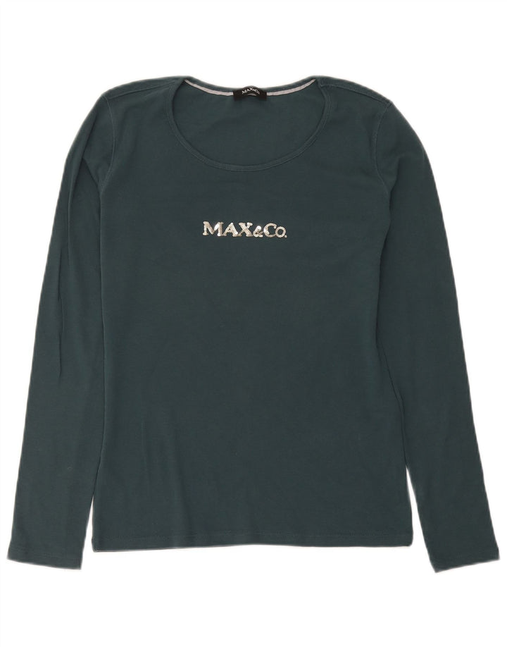 Max & Co. Dame grafisk top Langærmet UK 12 Medium Grøn Bomuld