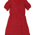 Fat Face Dame A-Line Kjole UK 12 Medium Red Floral Viscose