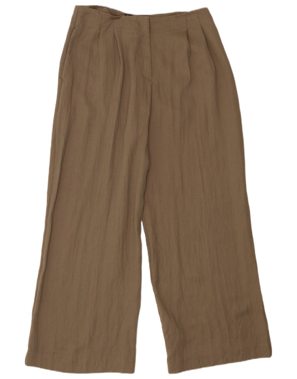 Zara Dame Pegged Casual Bukser Large W30 L30 Khaki Lyocell
