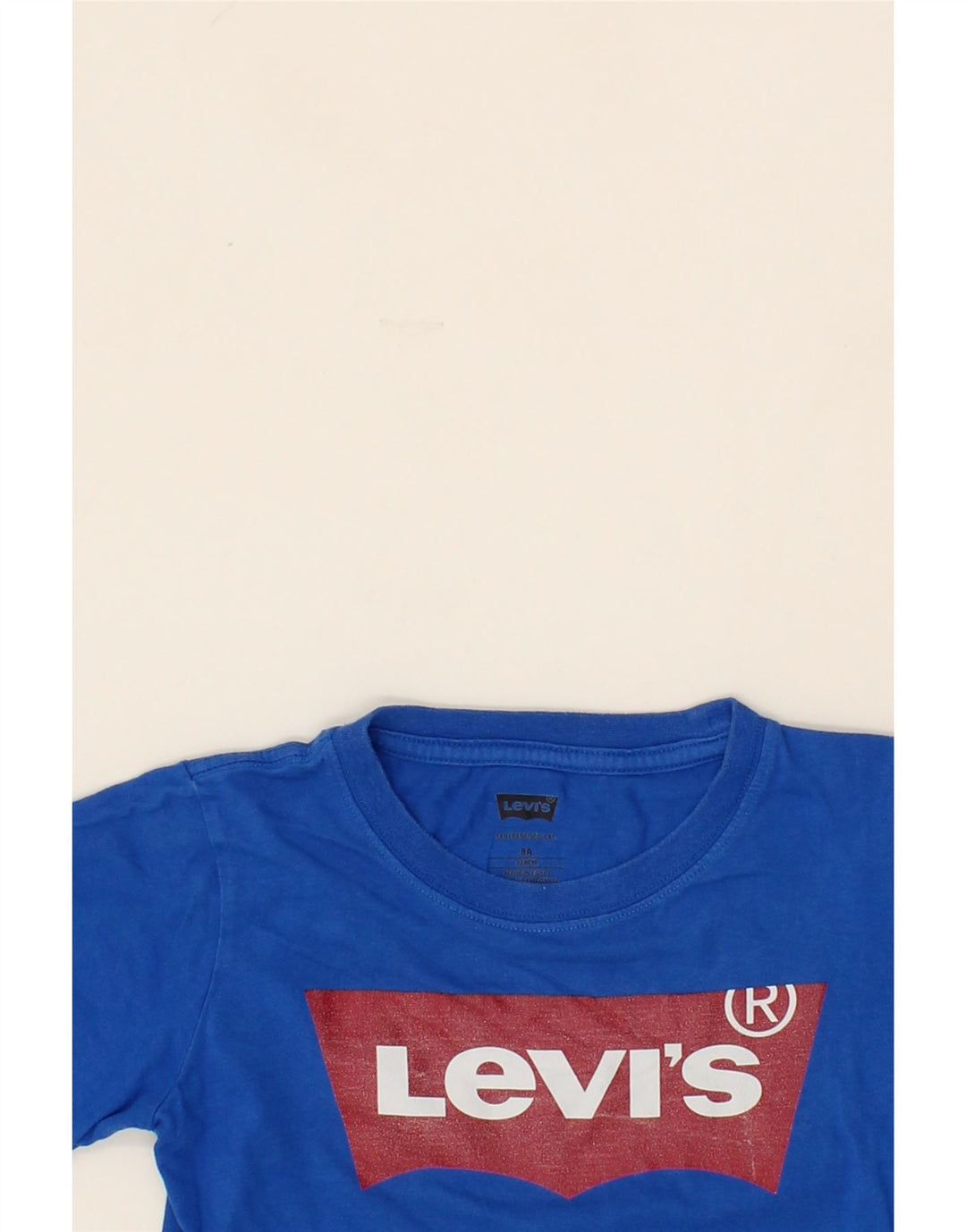 LEVI'S Boys Graphic T-Shirt Top 7-8 Years Blue Cotton Vintage Levi's and Second-Hand Levi's from Messina Hembry 