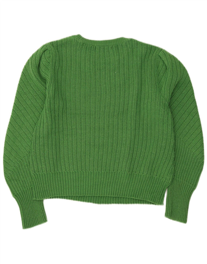 Marks & Spencer Dame Boat Neck Jumper Sweater UK 12 Medium Green
