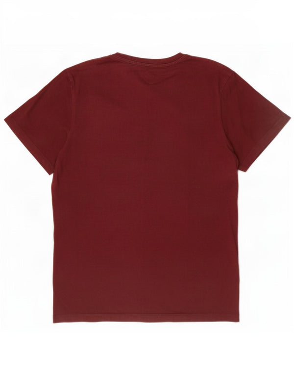 Jack & Jones Mens Graphic T-Shirt Top Medium Burgundy Cotton