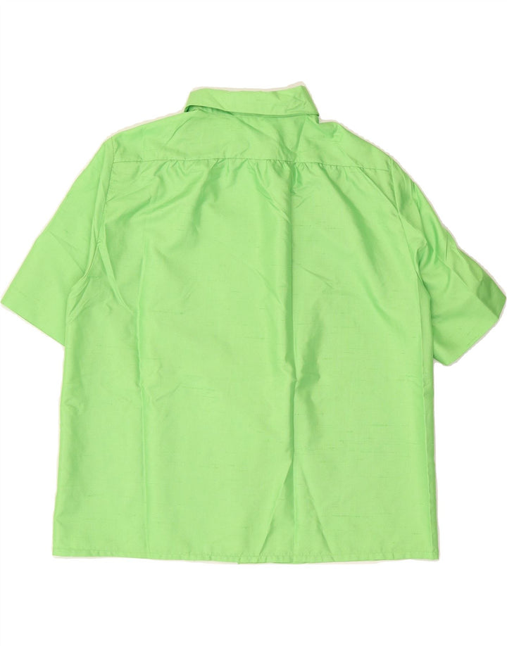 VINTAGE Womens Short Sleeve Shirt UK 14 Large Green Vintage Vintage and Second-Hand Vintage from Messina Hembry 