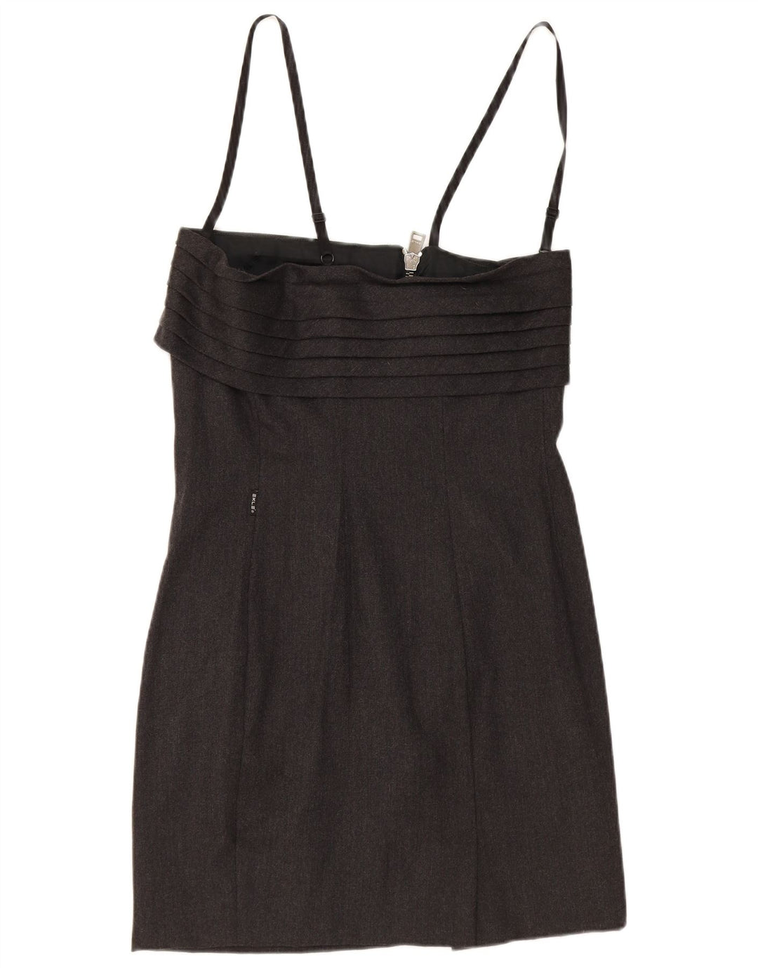 Vintage Dame Ærmeløs Bodycon Kjole IT 44 Medium Grey Acetate