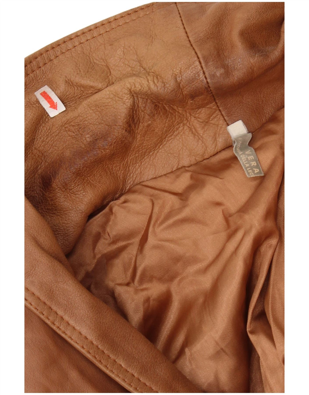 VINTAGE Military Læderjakke til mænd UK 44 2XL brunt læder