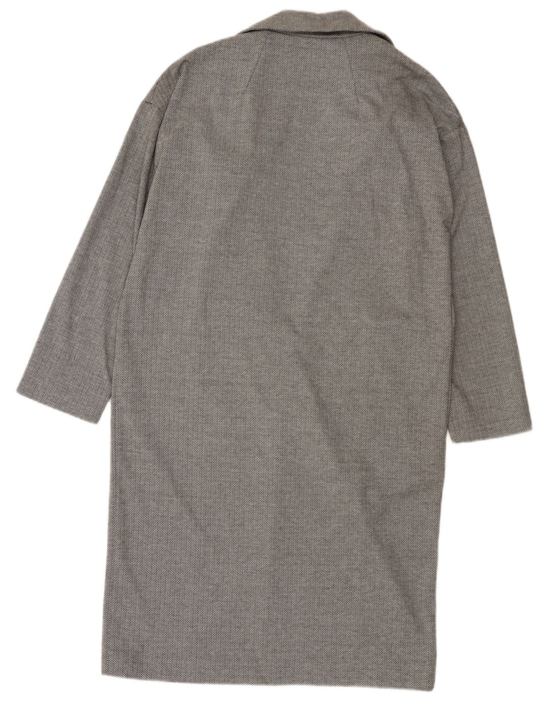 Topshop Womens Open Oversized Overfrakke UK 10 Small Grey Herringbone