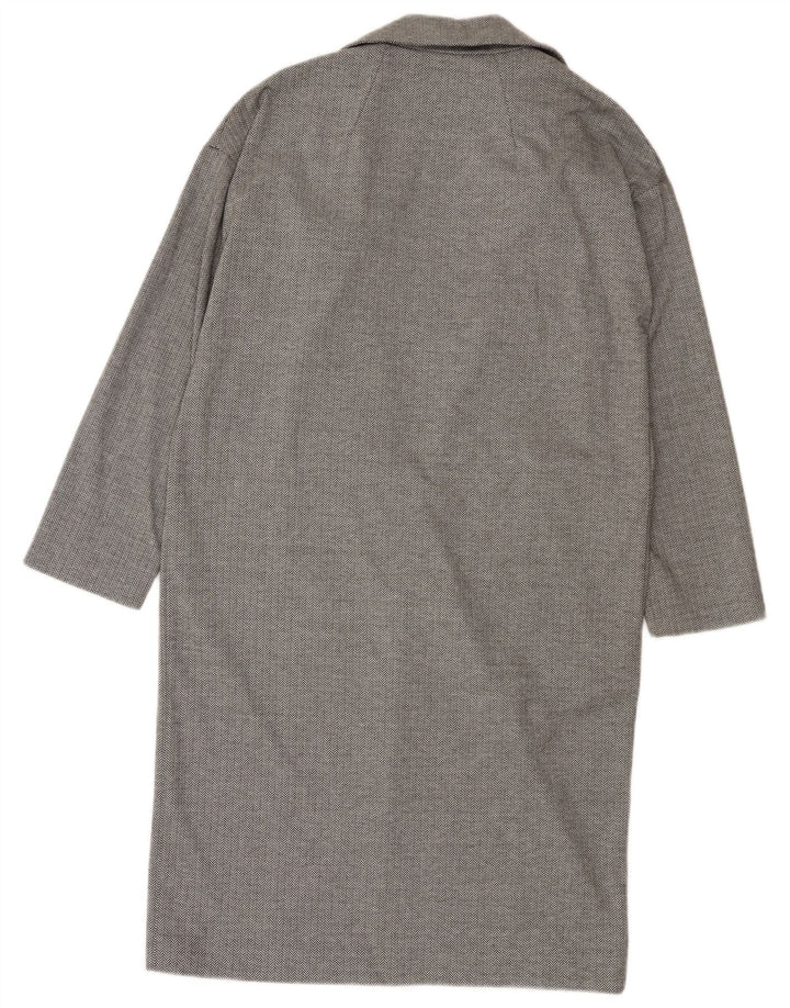 Topshop Womens Open Oversized Overfrakke UK 10 Small Grey Herringbone