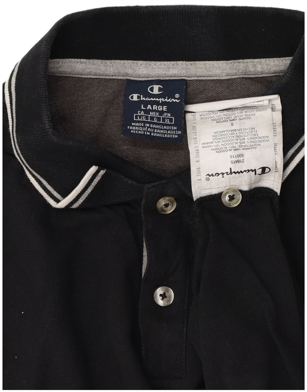 Champion herre poloshirt Stor sort bomuld